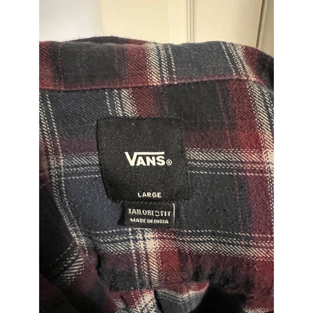 Vans Flannel Checkered Button Down Top Casual Top… - image 4